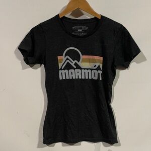 Marmot Black Tee with Retro Graphic